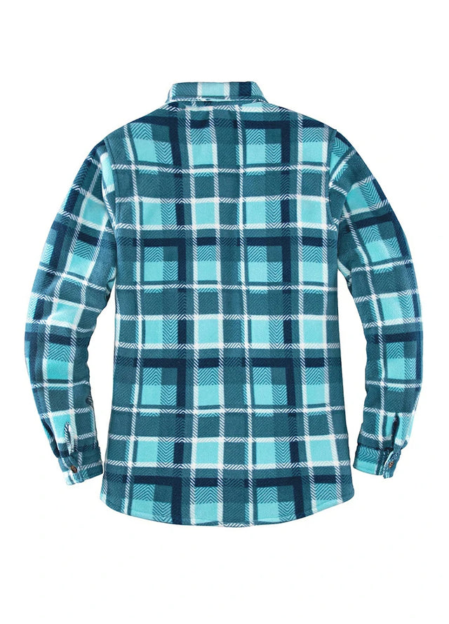 Women's Sherpa Lined Throughout Button Up Plaid Jacket