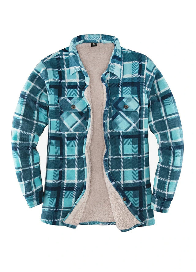 Women's Sherpa Lined Throughout Button Up Plaid Jacket