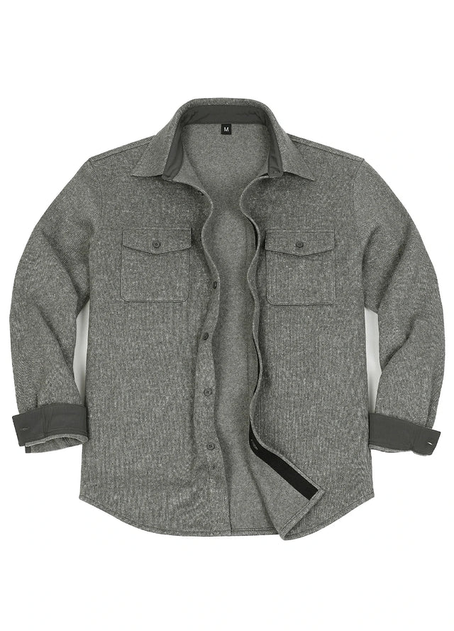 Men's Utility Chunky Knit Fleece lined Shirt Jacket