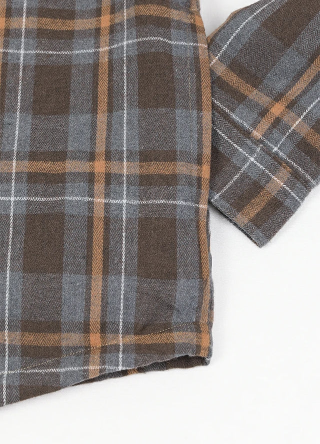 Men's Sherpa Lined Full Zip Up Flannel Plaid Hooded Jacket