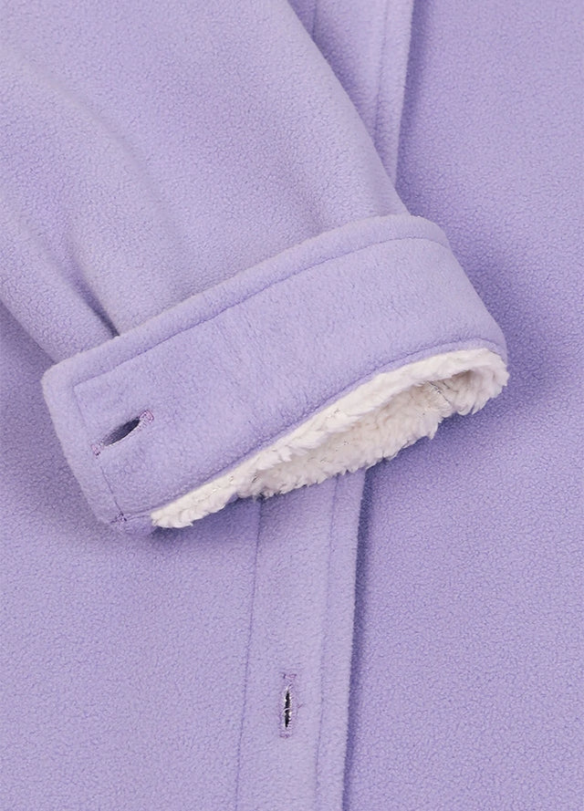 Women's Sherpa Lined Warm Shirt Jacket Button Up Winter Fleece Shirt