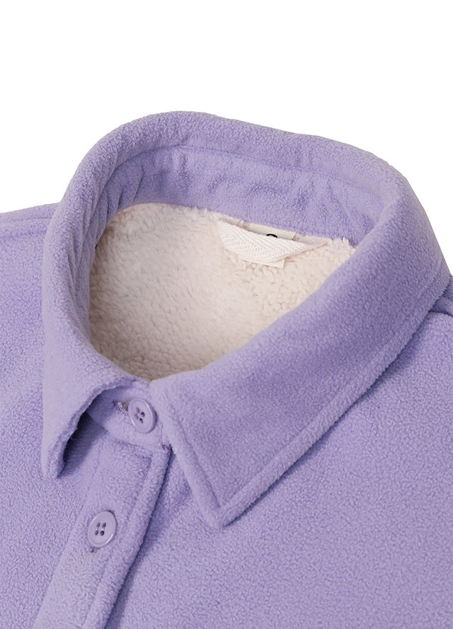 Women's Sherpa Lined Warm Shirt Jacket Button Up Winter Fleece Shirt