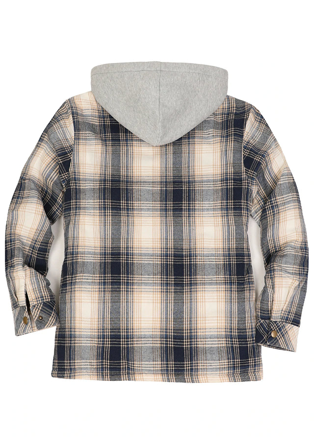 Women's Full Zip Up Quilted Lined Flannel Jacket,Snap Button Closure