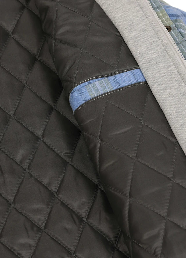 Women's Full Zip Up Quilted Lined Flannel Jacket,Snap Button Closure