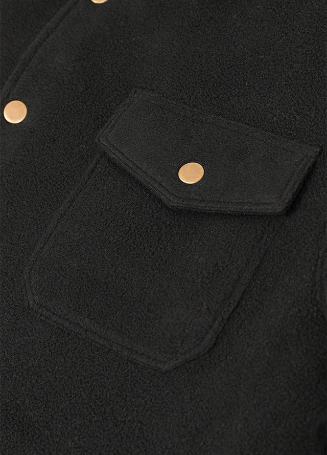 Men's Quilted Lined Snap Button Shirt Jacket