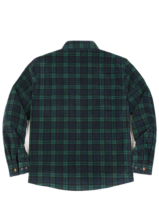 Men's Quilted Lined Snap Button Shirt Jacket