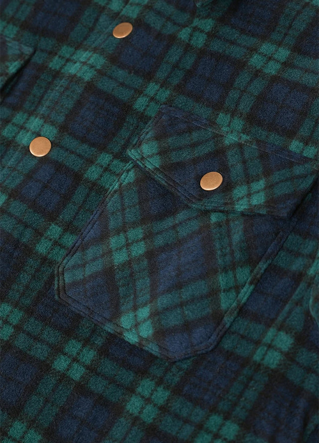 Men's Quilted Lined Snap Button Shirt Jacket