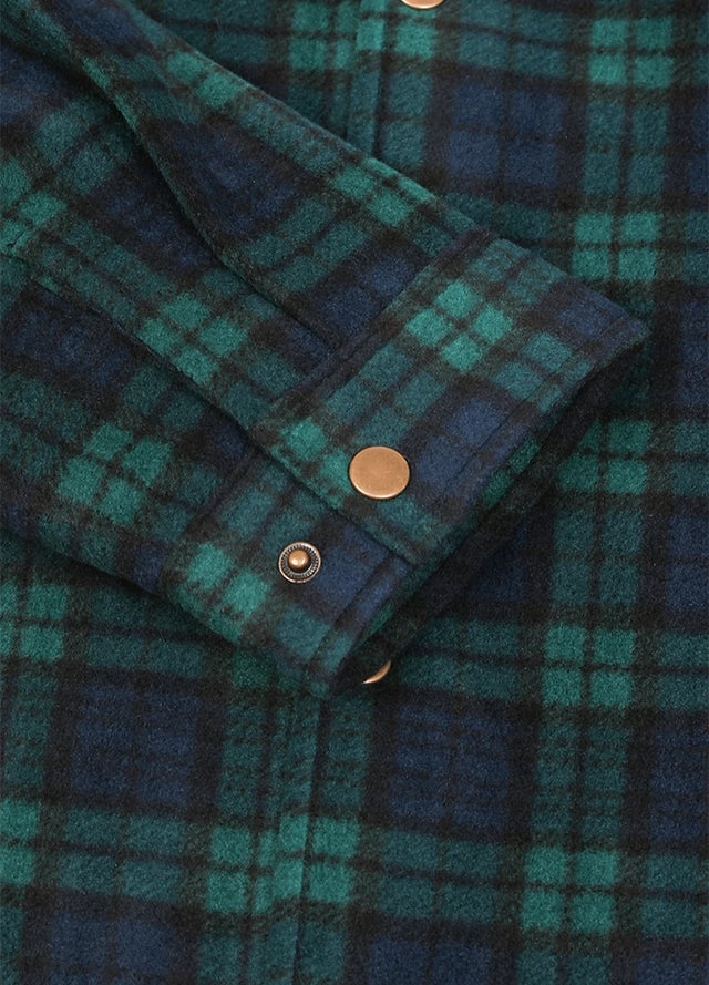 Men's Quilted Lined Snap Button Shirt Jacket