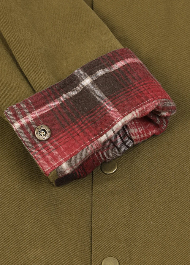 Herren-Hemdjacke aus schwerer gewaschener Baumwolle mit Flanellfutter