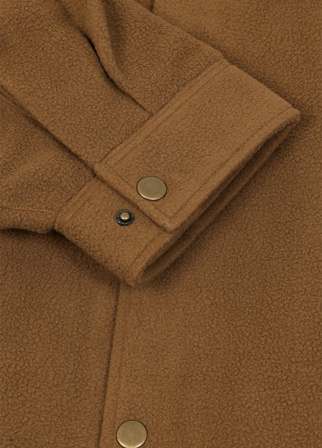 Men's Quilted Lined Snap Button Shirt Jacket