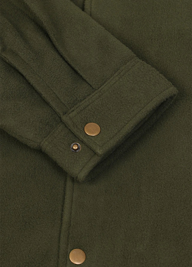 Men's Quilted Lined Snap Button Shirt Jacket