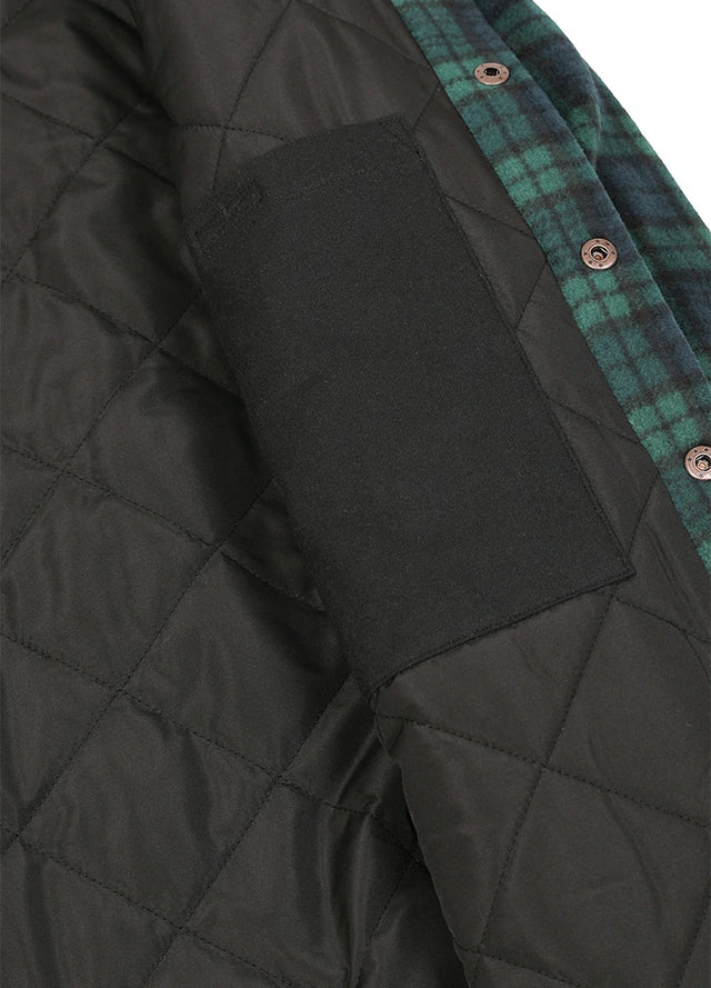 Men's Quilted Lined Snap Button Shirt Jacket