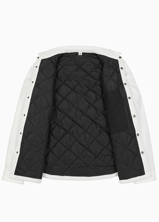 Men's Quilted Lined Snap Button Shirt Jacket