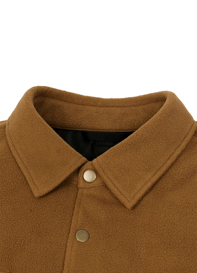 Men's Quilted Lined Snap Button Shirt Jacket