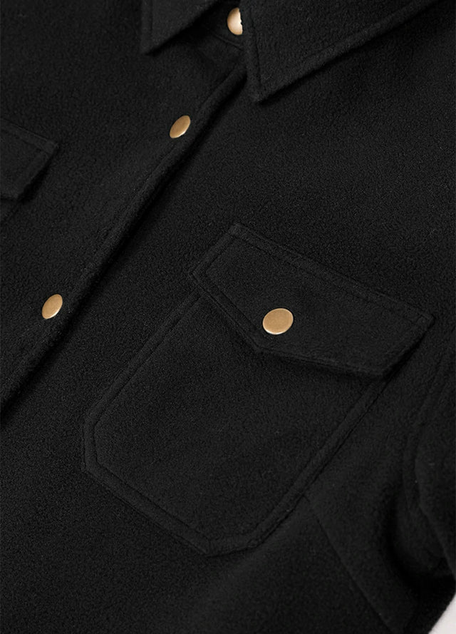 Women's Quilted Lined Snap Button Shirt Jacket
