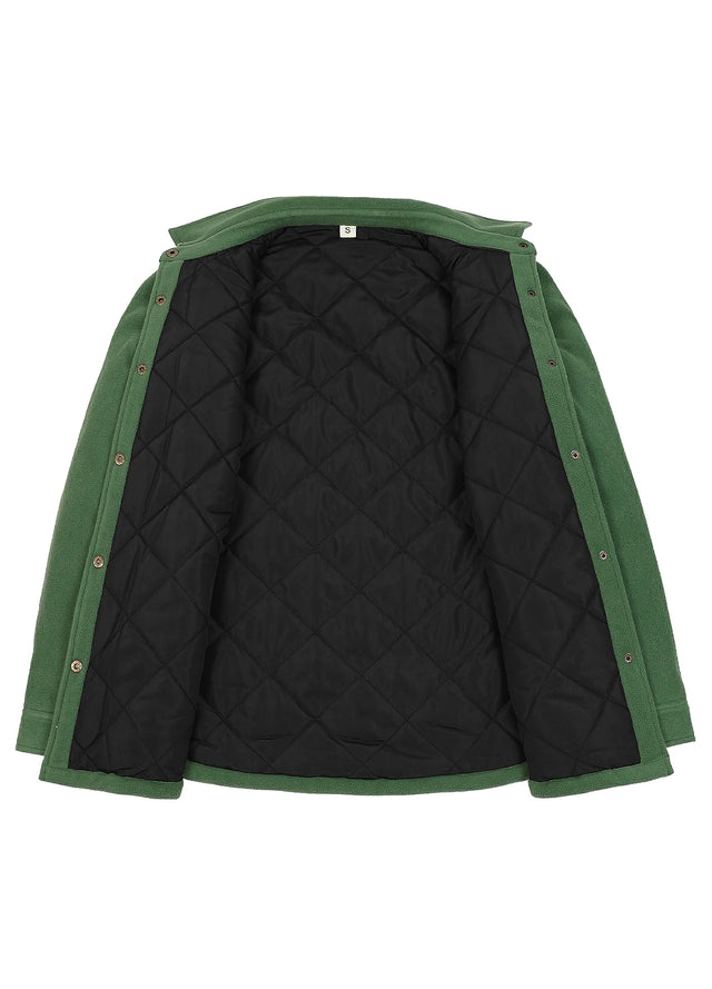 Women's Quilted Lined Snap Button Shirt Jacket