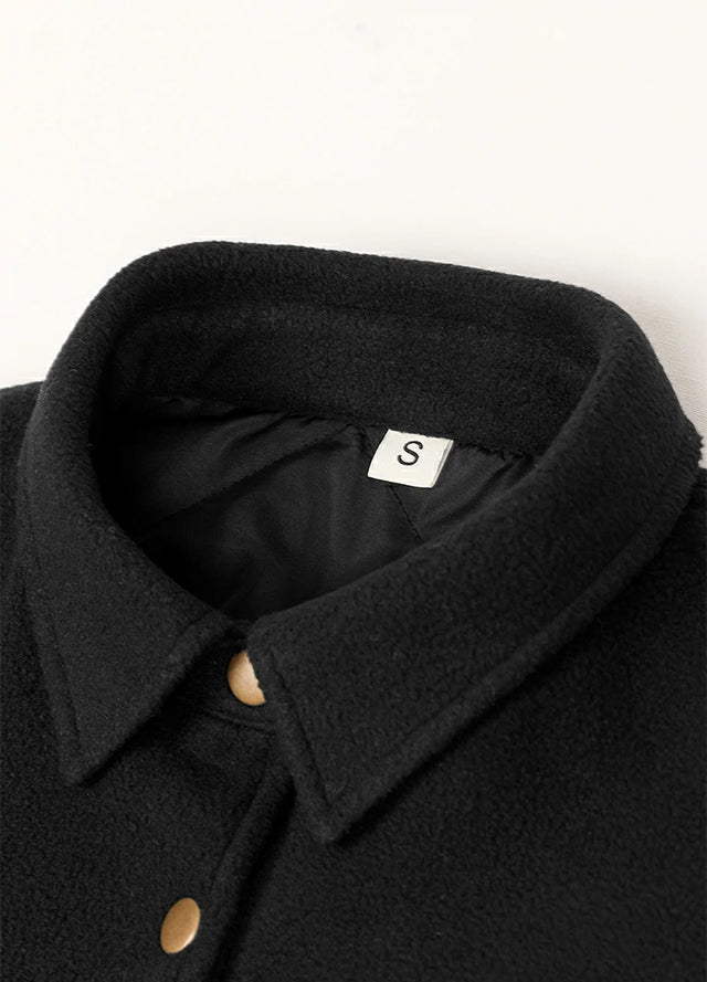 Women's Quilted Lined Snap Button Shirt Jacket