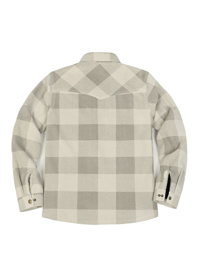 Men's Sherpa Lined Snap Button Shirt Jacket