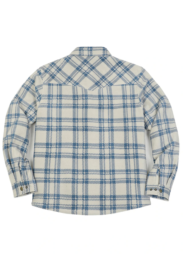 Men's Sherpa Lined Snap Button Shirt Jacket