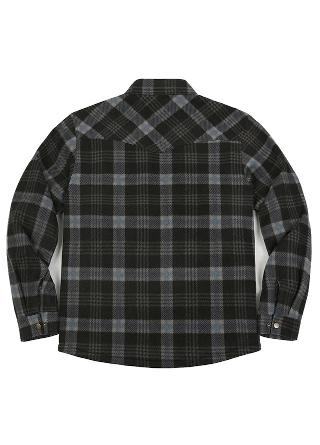 Men's Sherpa Lined Snap Button Shirt Jacket