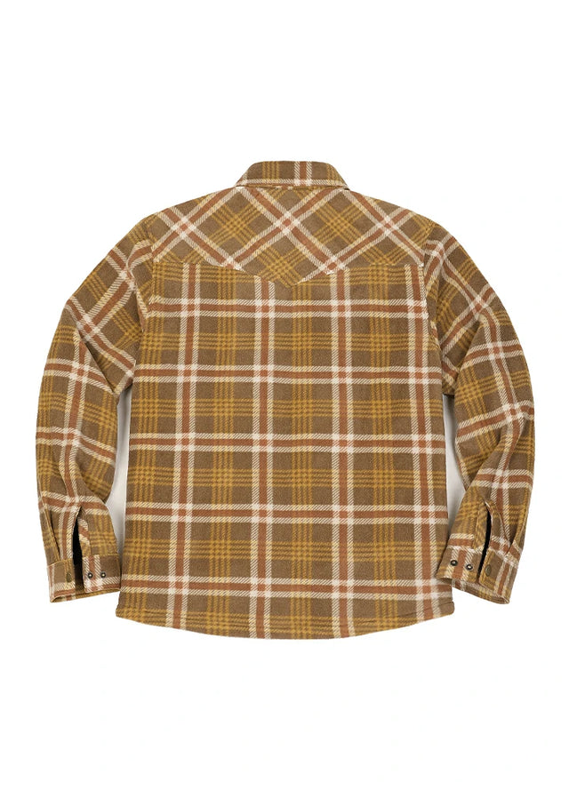 Men's Sherpa Lined Snap Button Shirt Jacket