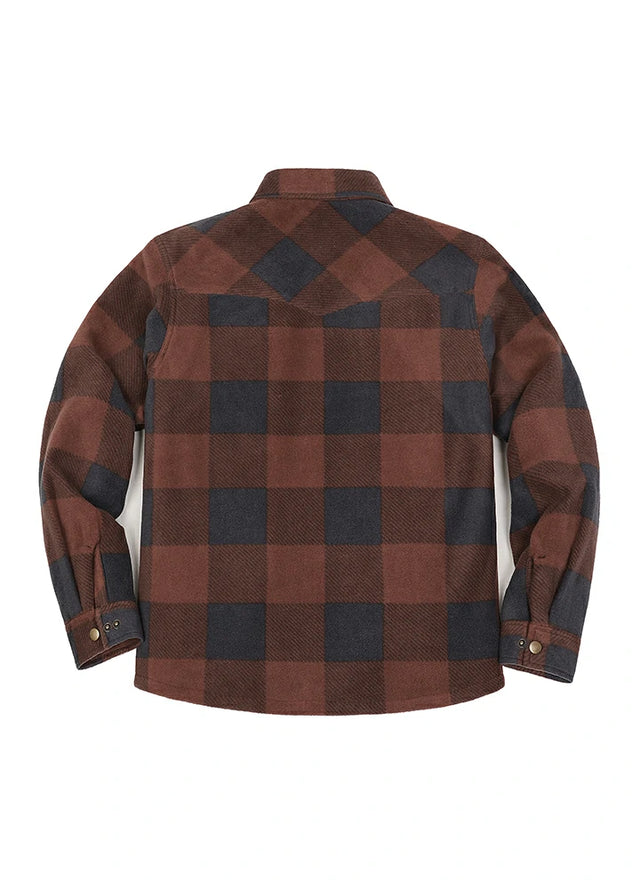 Men's Sherpa Lined Snap Button Shirt Jacket