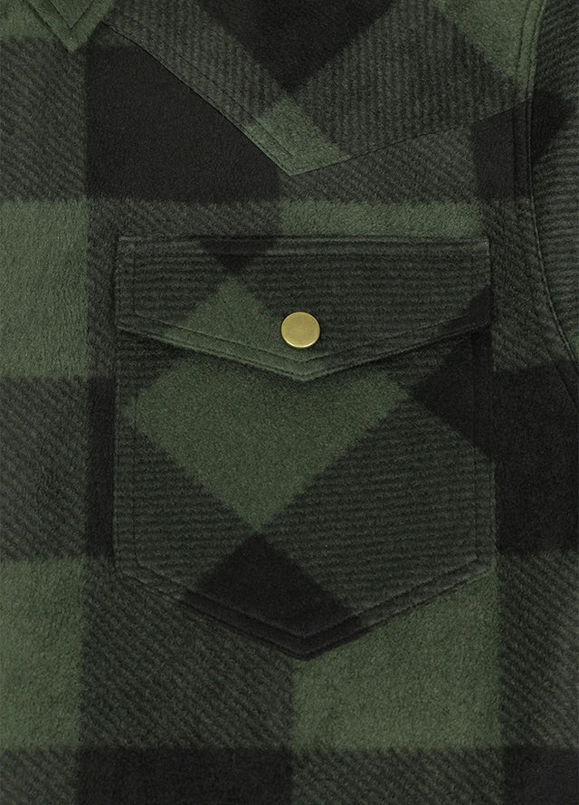 Men's Sherpa Lined Snap Button Shirt Jacket