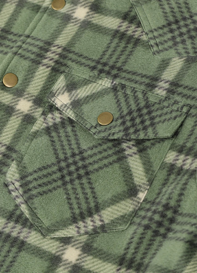 Men's Sherpa Lined Snap Button Shirt Jacket
