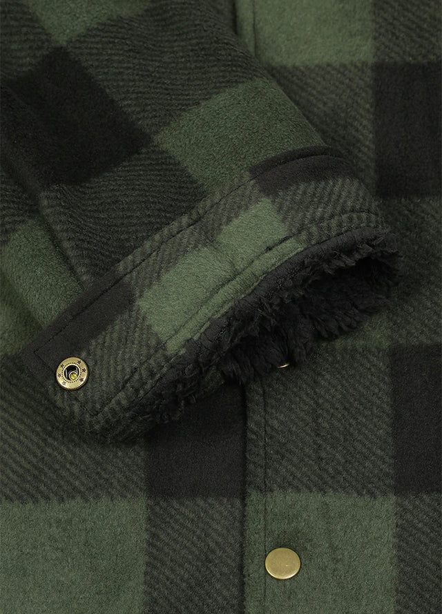 Men's Sherpa Lined Snap Button Shirt Jacket