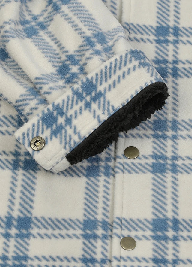 Men's Sherpa Lined Snap Button Shirt Jacket