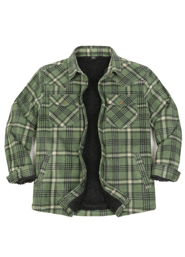 Men's Sherpa Lined Snap Button Shirt Jacket