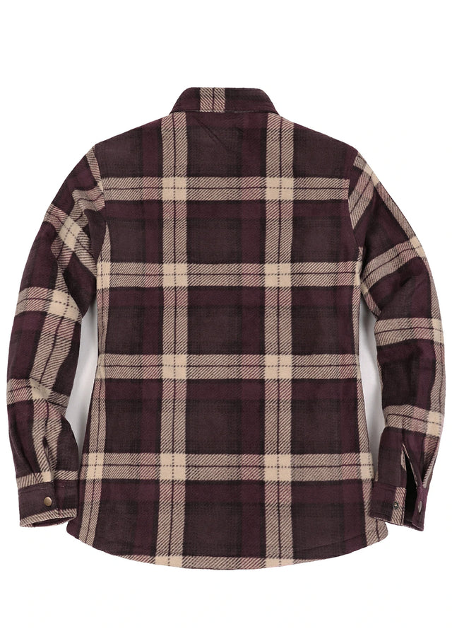 Women's Fleece Lined Snap Button Shirt Jacket