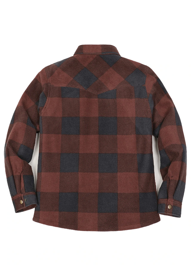 Women's Fleece Lined Snap Button Shirt Jacket