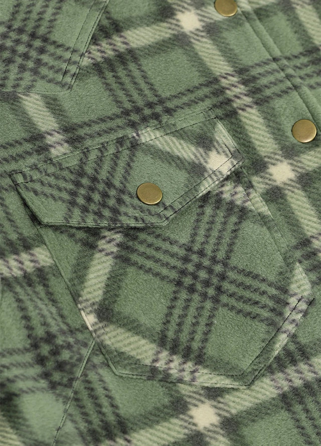 Women's Fleece Lined Snap Button Shirt Jacket