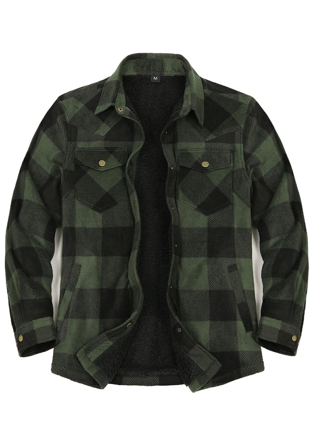 Women's Fleece Lined Snap Button Shirt Jacket