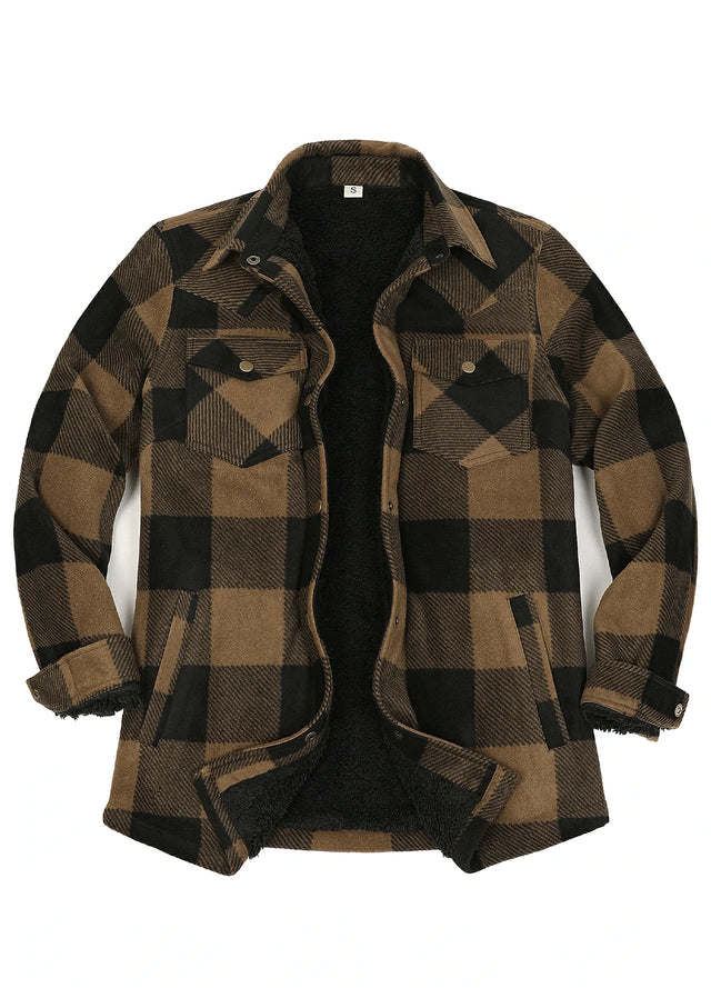 Women's Fleece Lined Snap Button Shirt Jacket