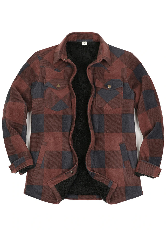 Women's Fleece Lined Snap Button Shirt Jacket