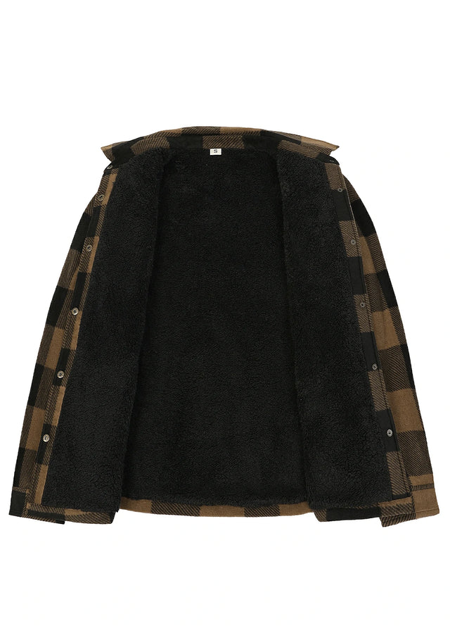Women's Fleece Lined Snap Button Shirt Jacket