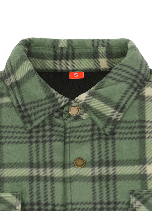 Kids Warm Fleece Lined Snap Button Shirt Jacket