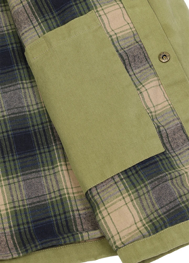 Herren-Hemdjacke aus schwerer gewaschener Baumwolle mit Flanellfutter