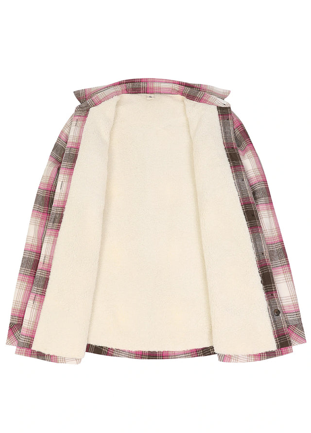 Women's Sherpa Lined Flannel Shirt Jacket, Button Down