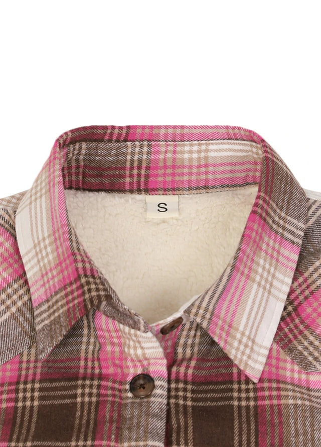 Women's Sherpa Lined Flannel Shirt Jacket, Button Down