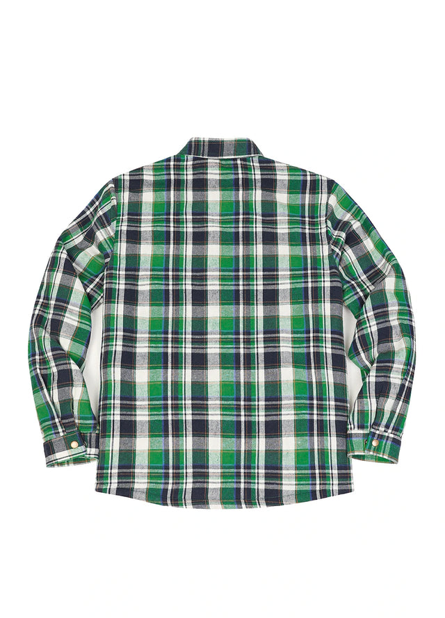 Men's Snap Front Flannel Shirt Jacket, Sherpa-Lined Plaid Shacket