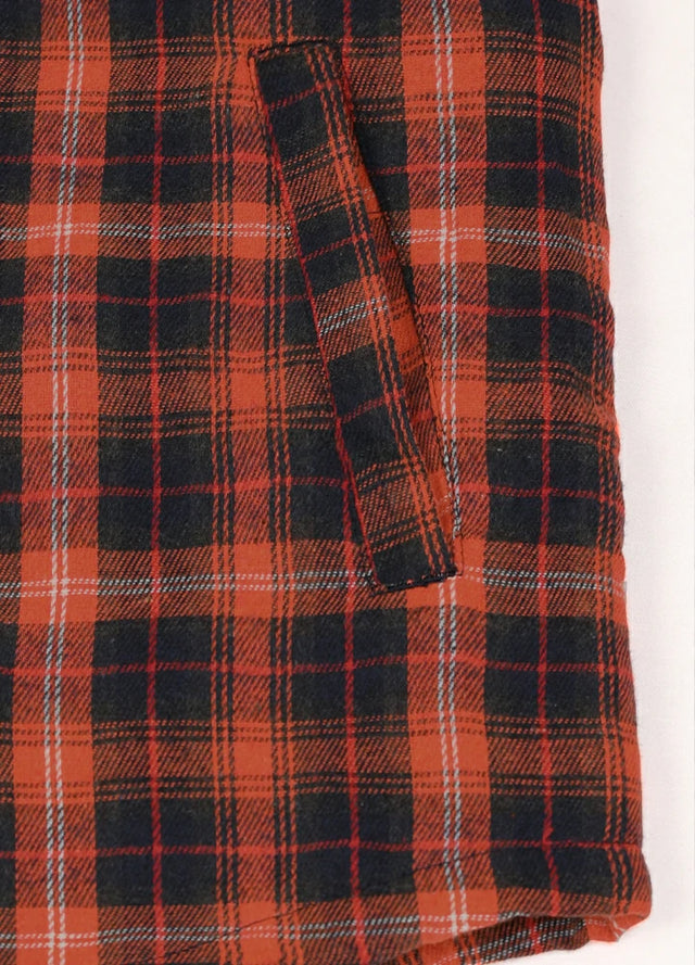 Men's Hooded Flannel Shirt Jacket,Snap Front,Sherpa-Lined Plaid