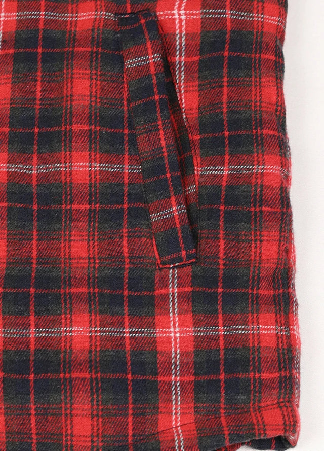 Men's Hooded Flannel Shirt Jacket,Snap Front,Sherpa-Lined Plaid