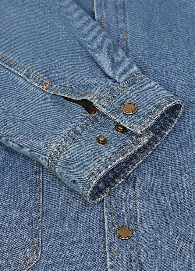 Men's Flannel Lined Utility Denim Shacket Workwear Inspired, 11.2 oz