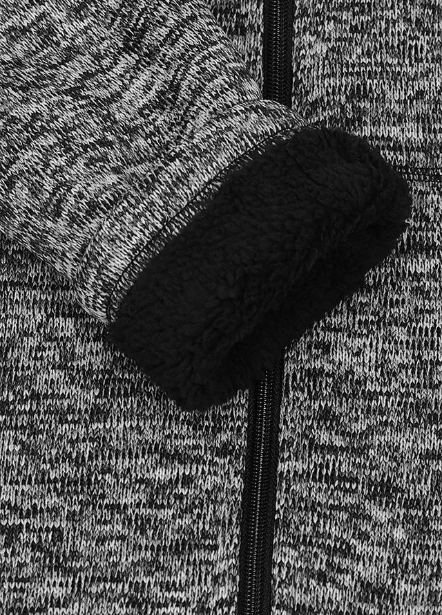 Detailed view of the cuff of a heather gray women's sherpa lined jacket-XR312HHui-S,XR312HHui-M,XR312HHui-L,XR312HHui-XL,XR312HHui-XXL