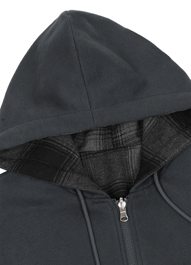 Men's Reversible Plaid Zip-Up Hooded Sweatshirt
