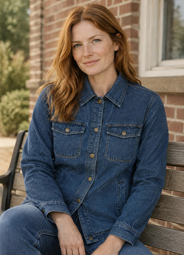 Women's Classic Fleece Lined Denim Shirt Jacket