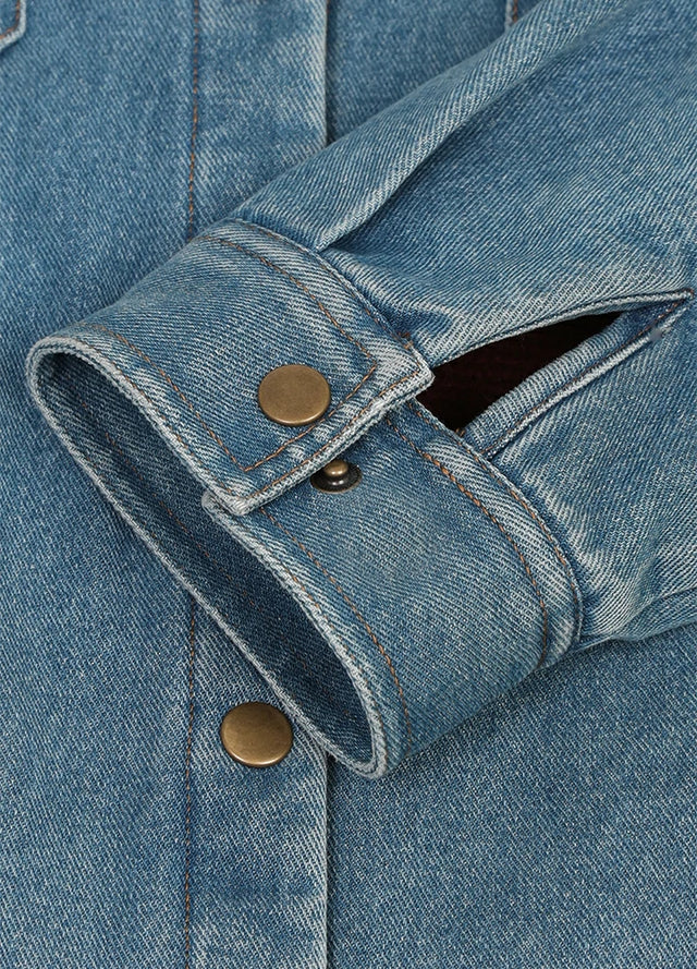 Women's Classic Fleece Lined Denim Shirt Jacket